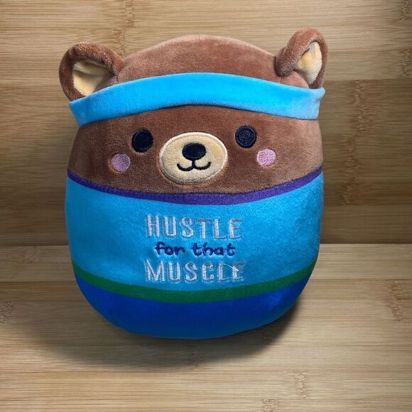 Original Squishmallows Hustle for that Muscle Workout Exercise Bear 7 inch Plush - Picture 1 of 11